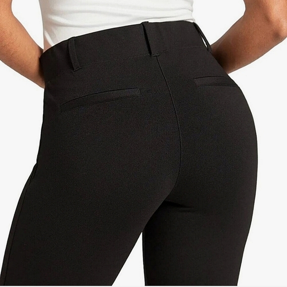 Betabrand-Classic Dress Pant Yoga Pant Bootcut in Black-Size Petite Large - Picture 4 of 17